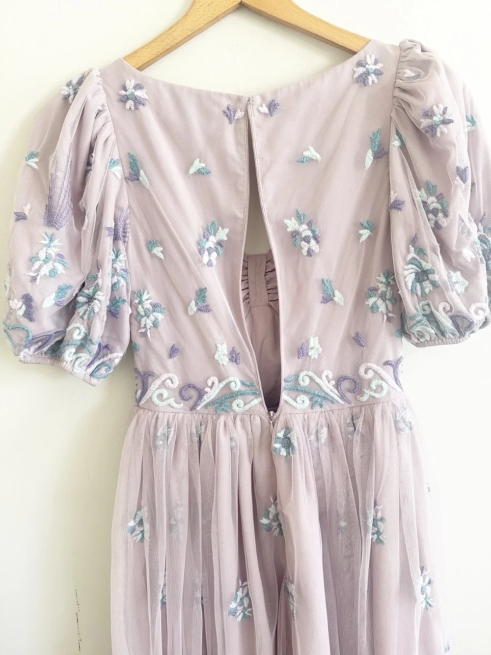 JessaKae Rapunzel lavender purple floral midi dress size XXS - Picture 7 of 10